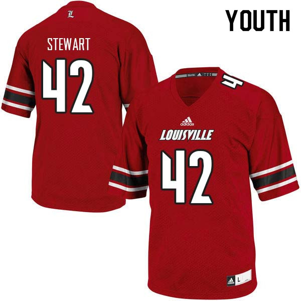 Youth Louisville Cardinals #42 Isaac Stewart College Football Jerseys Sale-Red
